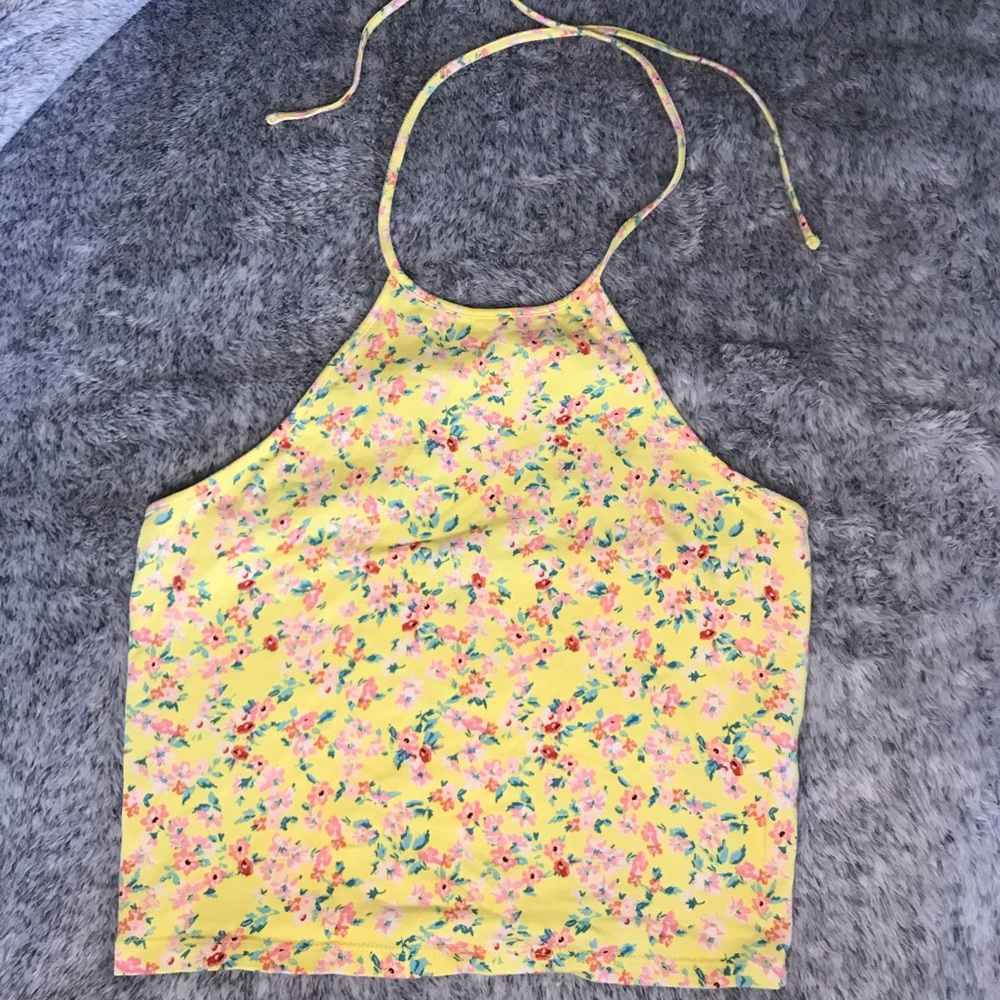 Floral halter crop top